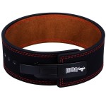 IBRO Powerlifting Lever Gym Belt, Power 10MM Extreme Heavy Duty Genuine Leather Belts - Squats Deadlifts Bodybuilding Weight Lifting IPF Power Lifting Strongman for Men BlackTan L