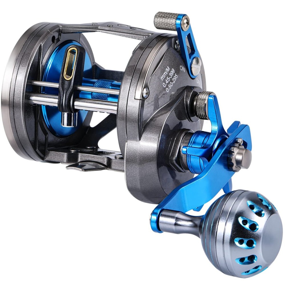 Burning Shark Trolling Reel Saltwater Level Wind Reels for Sea Bass Grouper Salmon- 4000 Size - Left Handed