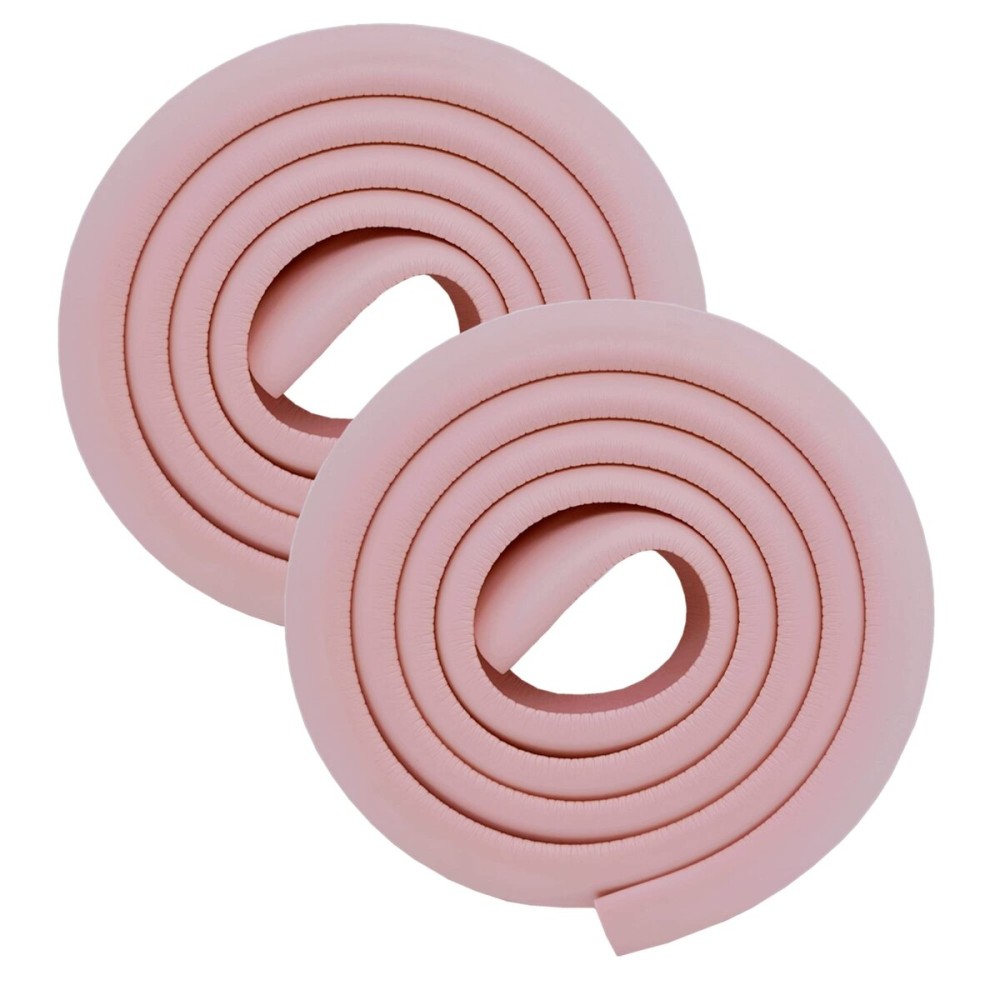 M2cbridge L Shape Extra Thick Furniture Table Edge Protectors Foam Baby Safety Bumper Guard 6.5 Ft (Pink(6.5ft x 2))