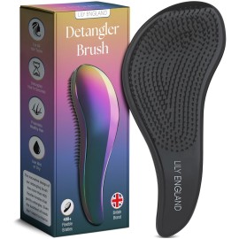 Lily England Hair Brushes for Women with Flexible Bristles - Pain-Free Detangler Brush for Curly, Thick, Straight & Natural Hair - Gentle Hairbrush for Women - Petrol Color