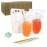C CRYSTAL LEMON 400PCS Drink Pouches with 400 Straws - Reusable Juice and Smoothie Bags with Zipper Seal - BPA-Free Stand-Up Plastic Pouches for Party, Travel, Camping & Bulk Drinks