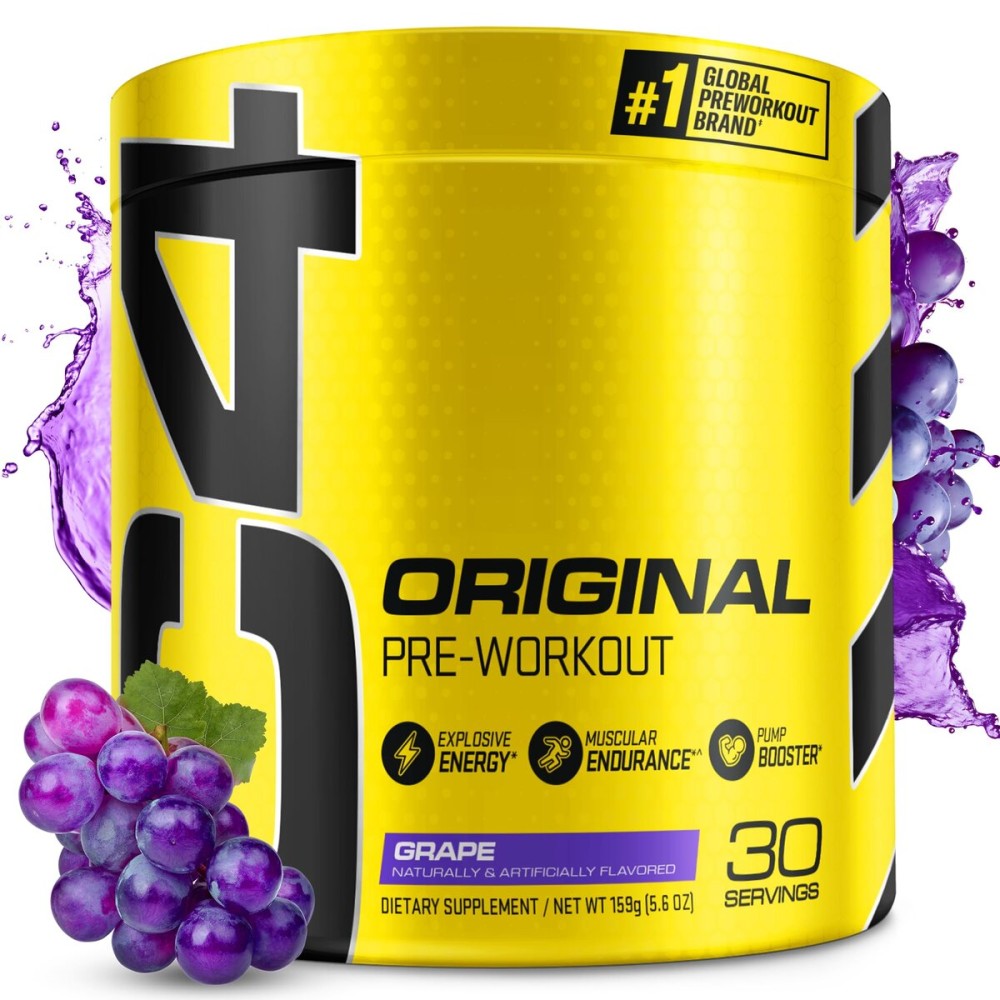 Cellucor C4 Original Pre Workout Powder Grape Sugar Free Preworkout Energy for Men & Women 150mg Caffeine + Beta Alanine + Creatine - 30 Servings (Packaging May Vary)