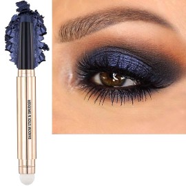 Metiplou Eyeshadow Stick Eyeliner pencil Eye Makeup Cream Smooth Shimmer Eye shadow Primer Glitter Dark Light Matte Single Hypoallergenic Waterproof Long Lasting navy blue 12