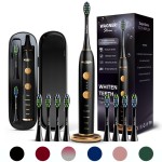 Wagner Stern WHITEN+ Edition. Whitening Electric Toothbrush with Pressure Sensor. Offers 5 Brushing Modes, 3 intensities, 8 Soft Brush Heads, and a Luxury Travel case.