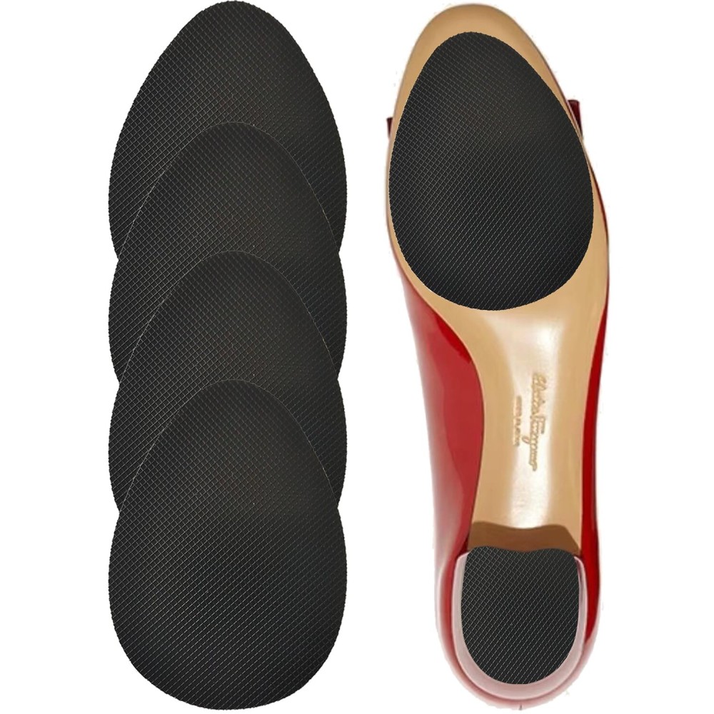 CZBYXA12 Non-Slip Sole Pads for Shoes | Anti-Slip Grips for Shoe Bottom Repair, Protection & Traction | Black Shoe Sole Protectors for Slippery Floors(Black, 4.3x3.0 TF 4Pcs)
