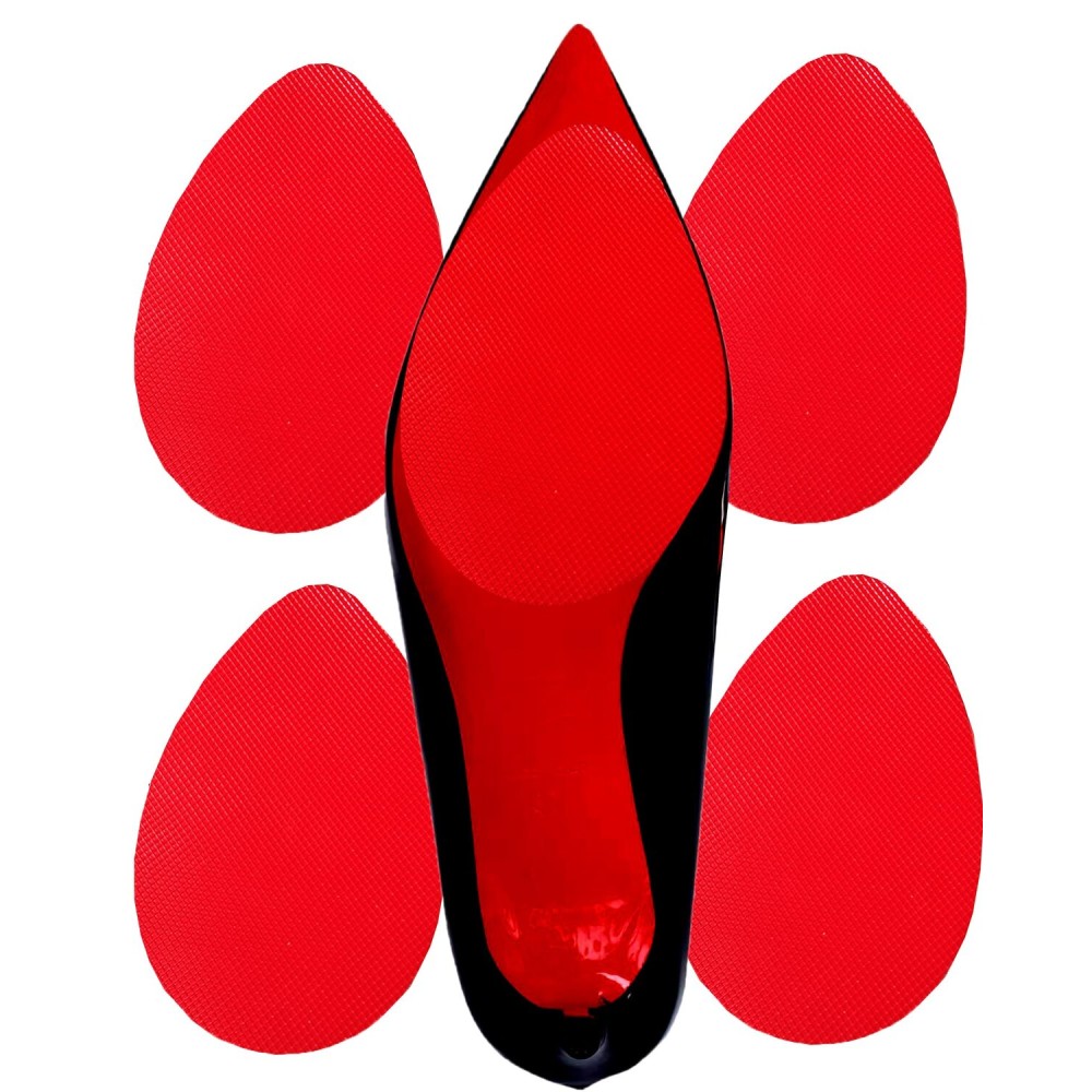 CZBYXA12 Red Bottom Shoe Sole Protector Compatible with Christian Louboutin Heels | Non-Slip Sole Pads for Shoes | Anti-Slip Grips for Shoe Bottom Repair, Protection & Traction(Red, 4.3x3.0 TF 4Pcs)