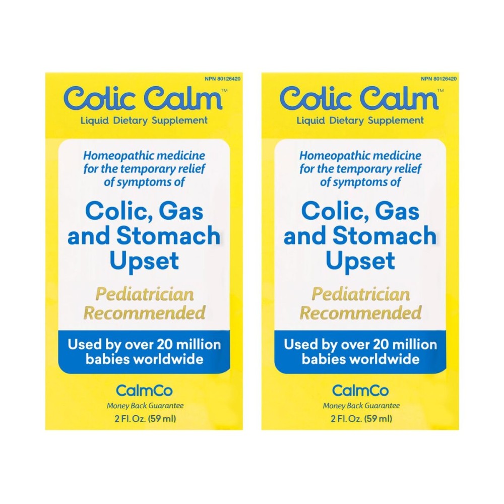 Colic Calm Infant Gripe Water for Colic, Helps Fussiness, Upset Stomach, and Baby Gas Relief, 2 fl oz (Pack of 2)