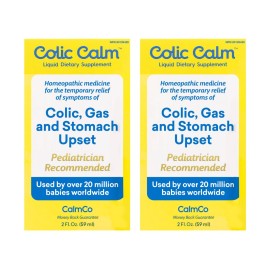 Colic Calm Infant Gripe Water for Colic, Helps Fussiness, Upset Stomach, and Baby Gas Relief, 2 fl oz (Pack of 2)