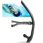 Focevi Swim Snorkel for Lap Swimming,Adult Swimmers Snorkeling Gear for Swimming Snorkel Training in Pool and Open Water,Snorkle Center Mount Silicone Mouthpiece One-Way Purge Valve