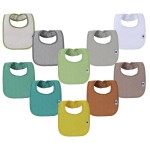 SPINFOX 10 Pack Waterproof Baby Bibs Unisex Cotton Terry Drool Bib, Solid Blank Infant Feeding Bibs, Newborn Bibs for Baby Girl and Boy - Neutral