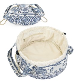 Narwey Barrel Drawstring Makeup Bag Large Cosmetic Bag Make up Bags Toiletry Bag Travel Bags for Toiletries Organizer for Women Gift for Teen Girls (Elephant) (Patent)