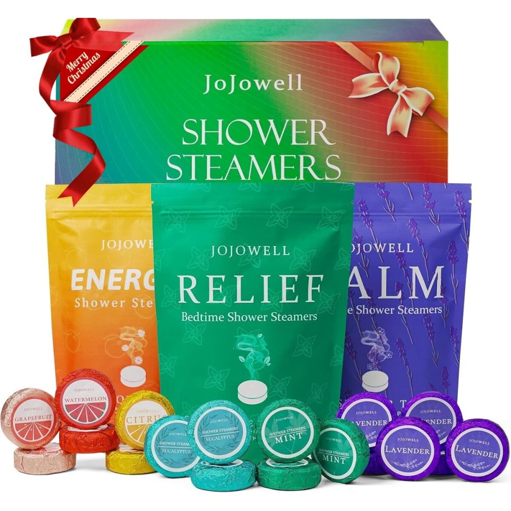 JoJowell Shower Steamers Aromatherapy - 18 Pack Birthday Gifts for Women, Self Care, Christmas Gifts Stocking Stuffers for Adults, Women, Men, Mom, Teens, White Elephant, Relaxation Home SPA