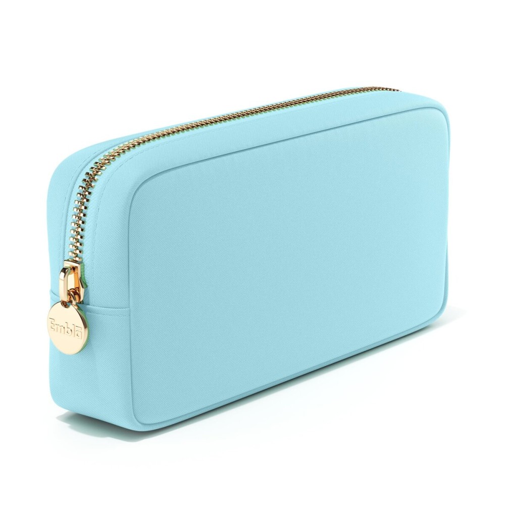 Embla Makeup Bag Travel Cosmetics Pouch and Toiletry Bag, Nylon Zipper Pouch Purse, Cute Make Up Organizer Storage Tote for Women Girls, Travel Skincare Case, Small Makeup Bags, Cotton Candy