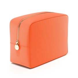 Embla Makeup Bag Travel Cosmetics Pouch and Toiletry Bag, Nylon Zipper Pouch Purse, Cute Make Up Organizer Storage Tote for Women Girls, Waterproof Travel Skincare Case, Large Makeup Bags, Peach