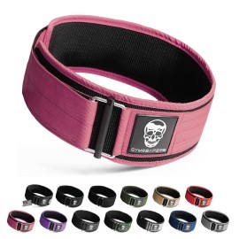 Gymreapers Quick Locking Weight Lifting Belt for Men Gym Belt for Powerlifting Deadlift Belt with 4 Inch Neoprene Metal Buckle Back Support Weightlifting Belt Women (X-Large, Pink)