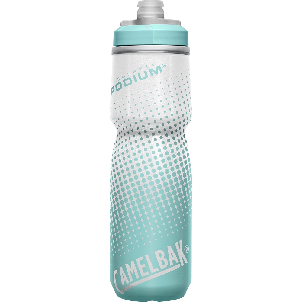 CamelBak Podium Chill Bike Insulated Squeeze Water Bottle Teal Dot, 24oz