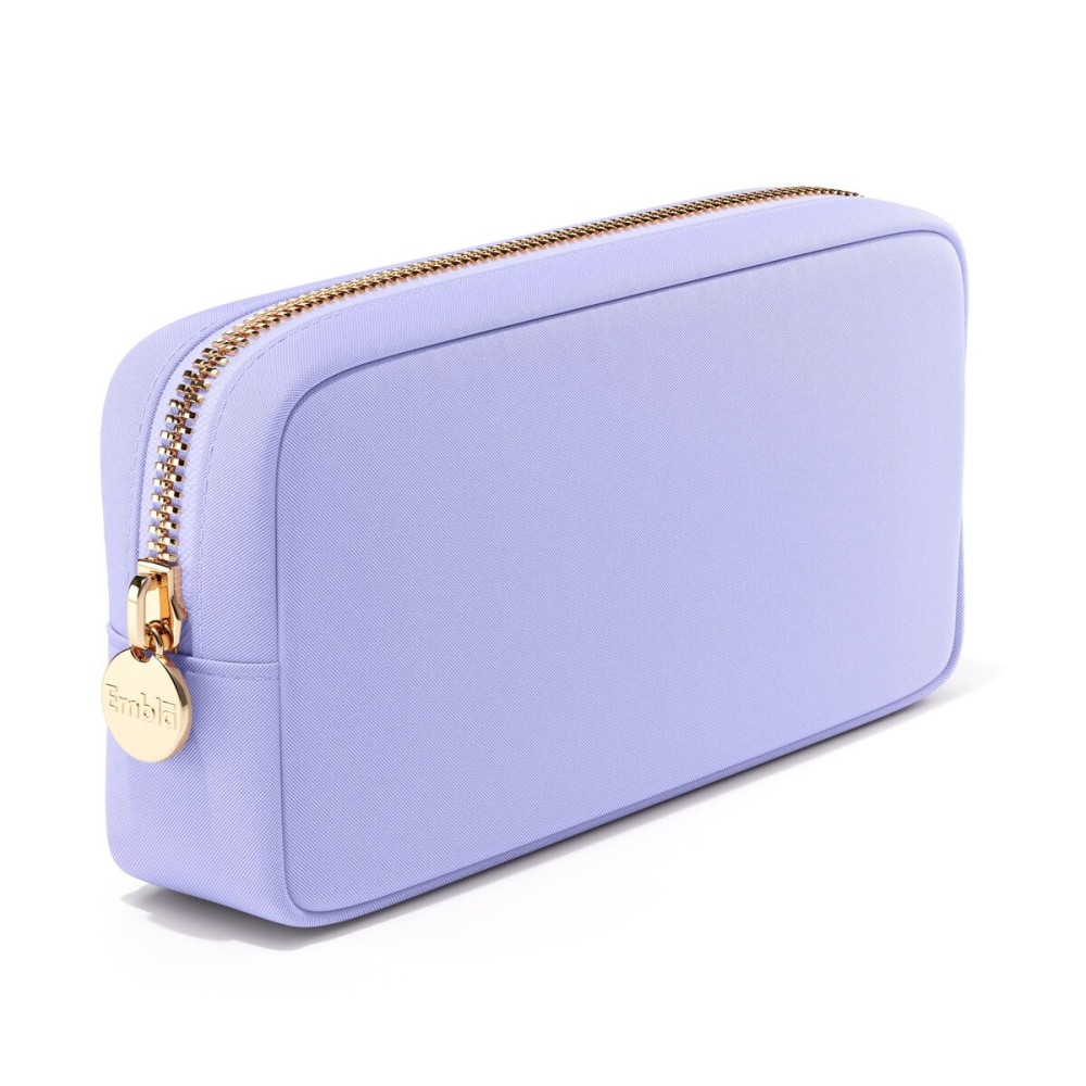Embla Makeup Bag Travel Cosmetics Pouch and Toiletry Bag, Nylon Zipper Pouch Purse, Cute Make Up Organizer Storage Tote for Women Girls, Waterproof Travel Skincare Case, Small Makeup Bags, Lilac