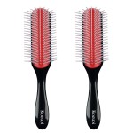 Koeuoi 2 Pcs 9 Row Classic Styling Curly Hair Brush for Detangling, Separating, Shaping. For Women and Men Wet or Dry Hair.