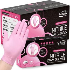 SwiftGrip Pink Nitrile Gloves, 3-mil, Industrial Gloves Disposable Latex Free, for Cleaning & Esthetician, Rubber Powder-Free, 1000-ct Case (Large) Large (Pack of 1000)
