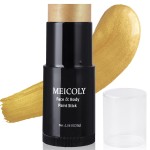 MEICOLY Gold Face Body Paint Stick(1.06 Oz),Cream Blendable Face Paint,Sweatproof Waterproof Body Paint Makeup for Halloween Special Effects SFX Cosplay,Metallic Gold