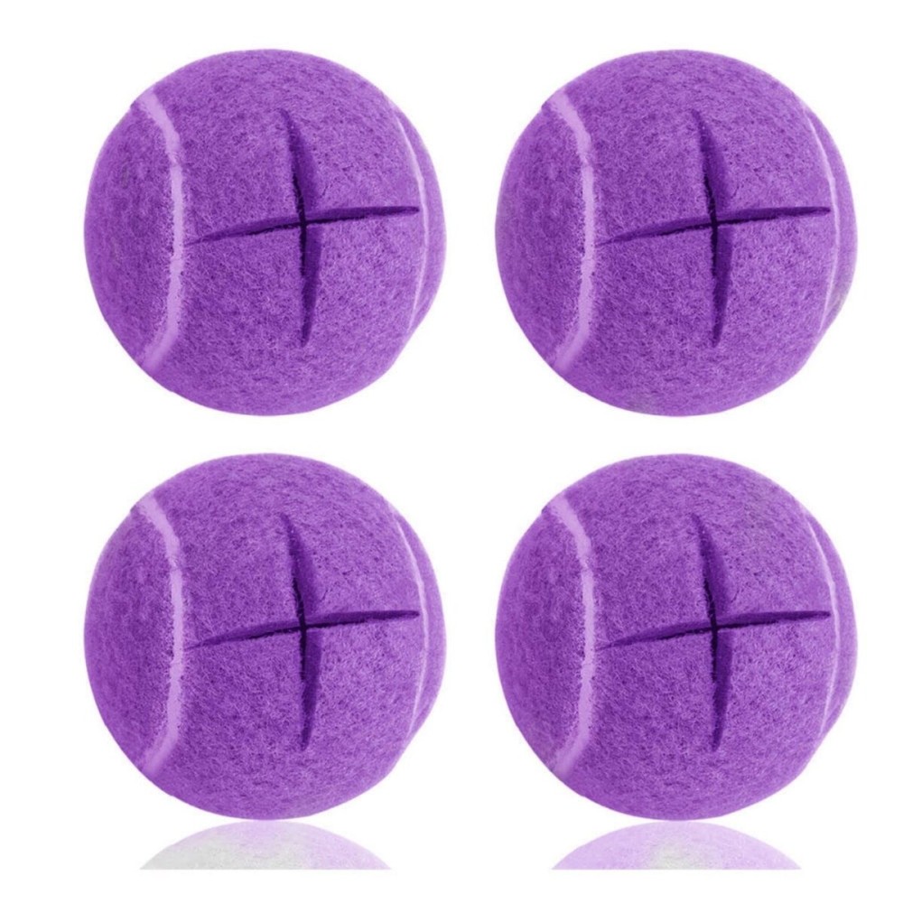 Mloowa Precut Tennis Balls for Walkers 4 Pcs Balls with Precut Opening for Easy Installation,Walker Accessories for Seniors Fit Most Walkers,for Furniture Legs and Floor Protection (Purple)