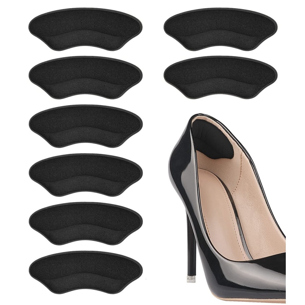Heel Pads for Shoe That are Too Big, Inserts for Women, Heel Grips for Womens Mens, Protectors Cushion Liners for Blisters Loose Shoes, Comfort Fillers (Black 4Pairs)