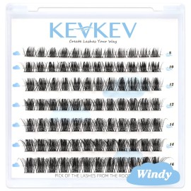 Lash Clusters 84 Pcs Cluster Lashes Eyelash Clusters DIY Cluster Eyelash Extensions Individual Lashes Soft and Comfortable (Windy,D-8-16mix)