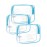 BAGSMART Clear Toiletry Bag, 3 Pack TSA Approved Travel Toiletry bag Carry on Travel Accessories Bag Airport Airline Quart Size Bags Water Repellent Makeup Cosmetic Bag for Women (Blue-3pcs)
