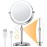 Gospire 7 Lighted Makeup Mirror with Magnification 10X/1X, Height Adjustable & 3 Color Dimmable Lights, 360 Swivel Double Sided Light up Rechargeable LED Cosmetic Vanity Cordless Standing Mirror