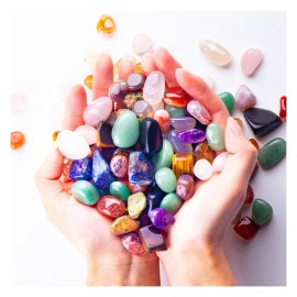 UU UNIHOM 3lbs Tumbled Crystals Bulk Polished Rocks Stones Healing Crystals and Stones for Tumbling Assorted Gemstone for Jewelry Making Healing Meditation Spiritual and Decor 15MM