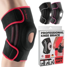 DR. BRACE ELITE Knee Brace with Side Stabilizers & Patella Gel Pads for Maximum Knee Pain Support and knee recovery for men and women-Please Check How To Size Video (Sunrise, X-Large)