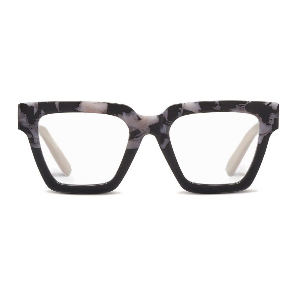 Peepers by PeeperSpecs Oprah\'s Favorite Women\'s Take a Bow Square Blue Light Blocking Reading Glasses - Black Marble/Black +1.50