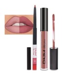 evpct 2Pcs Antique Rose Matte Lip Liner and Lipstick Pencil Makeup Set Brown Liquid Lipstick Lip gloss Stain Set Long Lasting Waterproof labiales mate 24 horas originales matte larga duracion 24 29