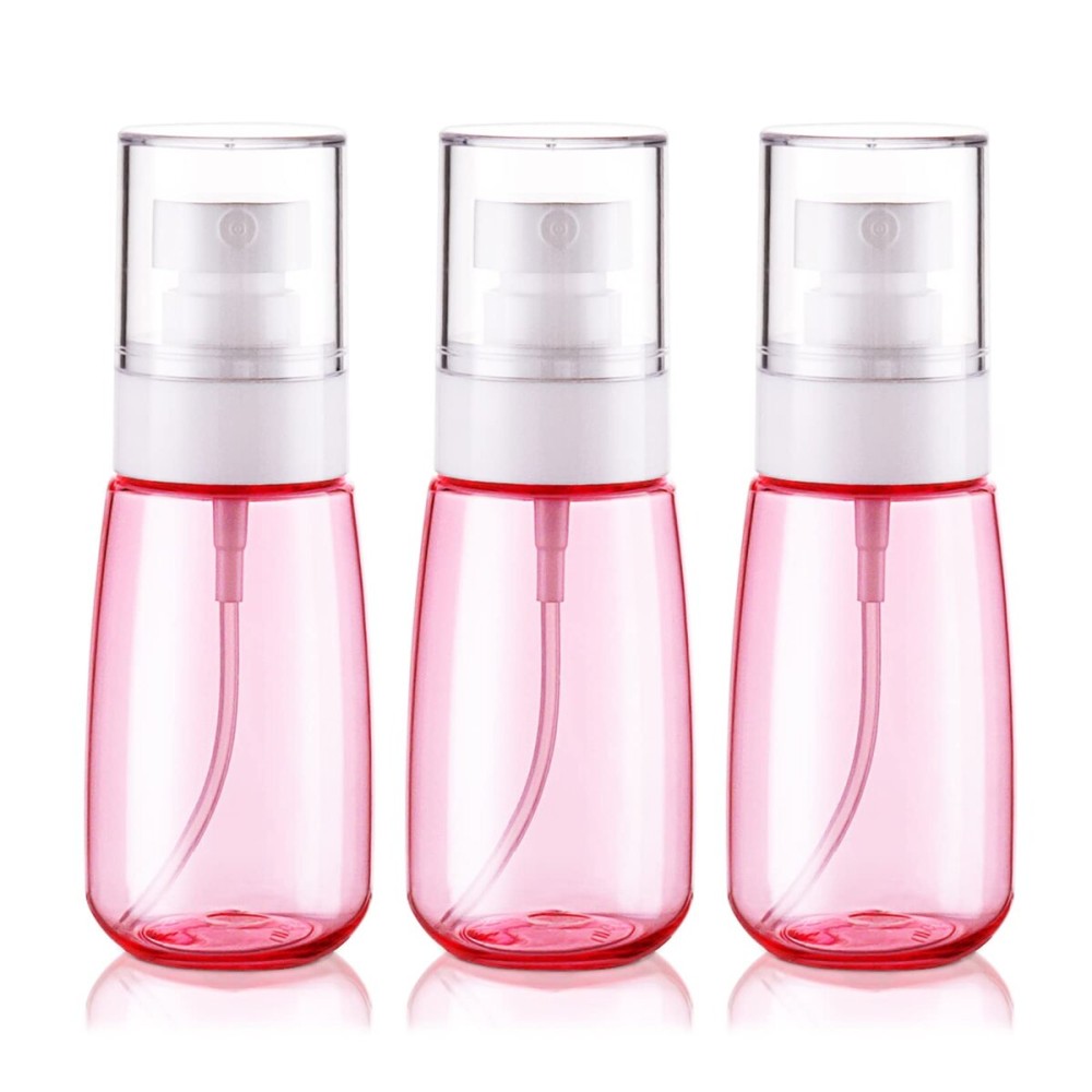 Cosywell Travel Size Spray Bottle TSA Approved 2oz 60ml 3 Pack Leak Proof Fine Mist Spray Bottles Empty Plastic Refillable Mist Sprayer for Perfume Essential Oils Toners Rose Water Cosmetics (3Pink)
