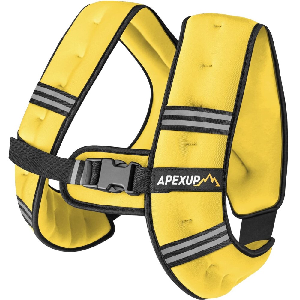 APEXUP 10lbs Weighted Vest Men Women, Weight Vest for Women Workout Equipment for Strength Training Running (Yellow)