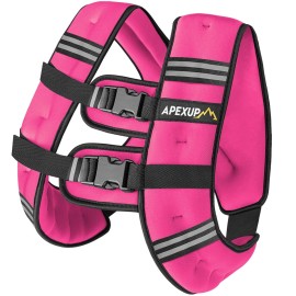 APEXUP 15lbs Weighted Vest Men Women, Weight Vest for Women Workout Equipment for Strength Training Running (Pink)