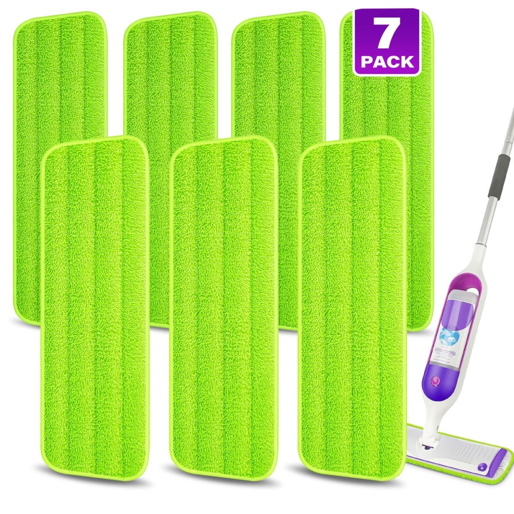 7 Count Reusable Microfiber Mop Pads for Swiffer PowerMop- MEXERRIS PowerMop Refills Hard Wood Floor Mop Pads Machine Washable, Wet Dry Dust Mop Pads Replacement for 13\'\'-15\'\' Spray Wet Mops