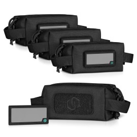Savior Equipment Loose Sacs Mini 4-Pack Tactical Ammo Pouch Firearm Ammunition Carrier Bag, ID Patches Included, Black