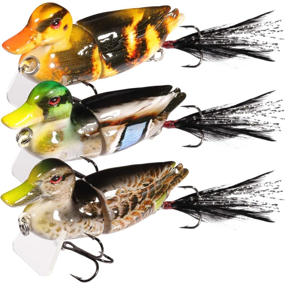 TRUSCEND Fishing Lures for Bass, Multi Jointed Plugs Swimbait, Lifelike Duck Swimmer for Trout Perch Pike Crappie Walleye Fishing Freshwater