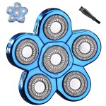 Universal Blue 6 Blades Shaver Replacement Heads for Head Shaver