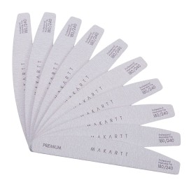 Makartt Nail Files: 180/240 Grit Emery Boards for Nails, 10pcs Professional Dual-Sided Fingernail Files for Natural Nails Prep & Buffing, Reusable Nail Care Manicure Set for Salon & Home Use