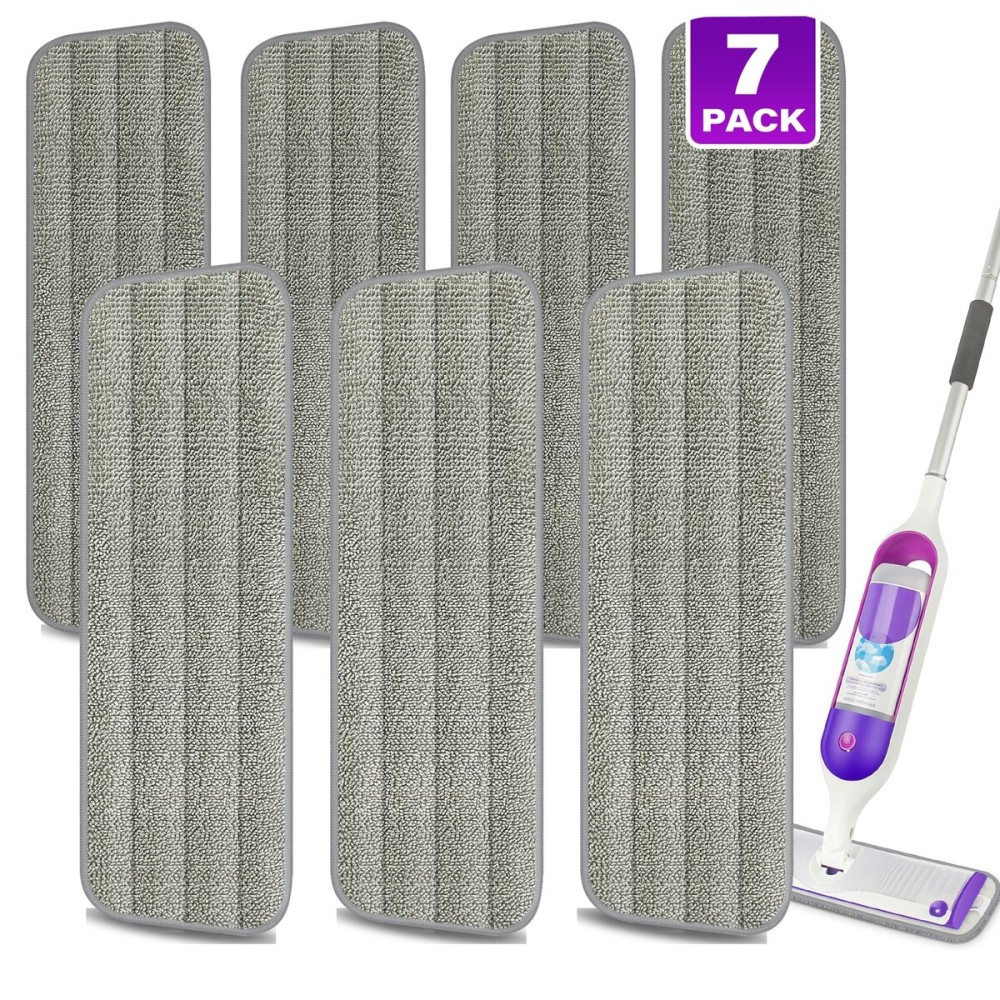 7 Count Reusable Mop Pads for Swiffer PowerMop -MEXERRIS Microfiber Wet Mops Refills PowerMop Pads Machine Washable Hard Wood Floor Mop Pads Replacement for 13\'\'-15\'\' Spray Floor Mops