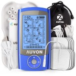 AUVON Rechargeable TENS Unit Muscle Stimulator, 24 Modes 4th Gen TENS Machine with 8pcs 2x2 Premium Electrode Pads for Pain Relief