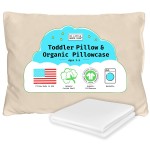 Organic Toddler Pillow Made in the USA and Organic Cotton Pillowcase - 13x18 Soft Natural Cotton Toddler Pillow for Sleeping - Washable Baby Nap Pillow - Travel Pillow - Kids Sleeping Bedding