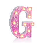 Foaky Pink Light up LettersPink Party Decorations,Girls Room Decor,Glitter Light Up Letters,Alphabet Letter Sign for Night Light Birthday Party Girls Gifts, Home Bar DecorationG