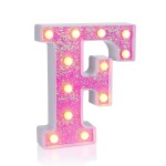 Foaky Pink Light up LettersPink Party Decorations,Girls Room Decor,Glitter Light Up Letters,Alphabet Letter Sign for Night Light Birthday Party Girls Gifts, Home Bar DecorationF