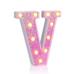 Foaky Pink Light up LettersPink Party Decorations,Girls Room Decor,Glitter Light Up Letters,Alphabet Letter Sign for Night Light Birthday Party Girls Gifts, Home Bar DecorationV