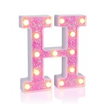 Foaky Pink Light up LettersPink Party Decorations,Girls Room Decor,Glitter Light Up Letters,Alphabet Letter Sign for Night Light Birthday Party Girls Gifts, Home Bar DecorationH
