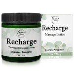 Recharge Massage Lotion for Massage Therapy & Home Use | Cream for Effortless Glide Massaging Body Lotion | Shea Butter, Coconut Oil, Eucalyptus, Peppermint Essential Oil - Brookethorne Naturals