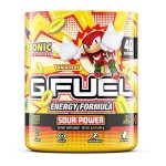 G Fuel Knuckles\' Sour Power Energy Drink Powder, Pre Workout Caffeine Mix for Gaming, Sugar Free Focus Amino, Vitamin + Antioxidants, 9.8oz (Sour Raspberry, 40 Servings)